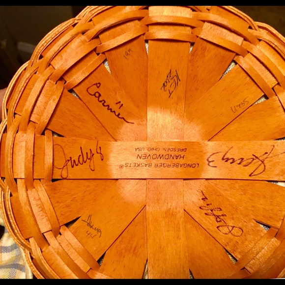 Custom Signed by 4+ Longaberger 2002 Basket EUC - Picture 4 of 8